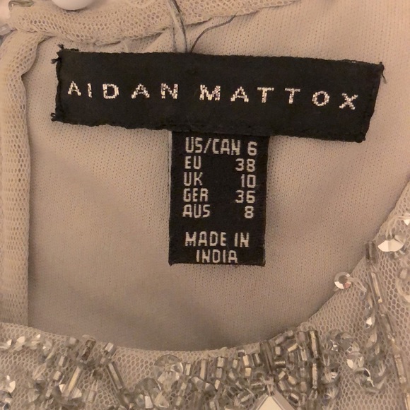 Aidan Mattox Hand beaded Silver Dress - Picture 4 of 4